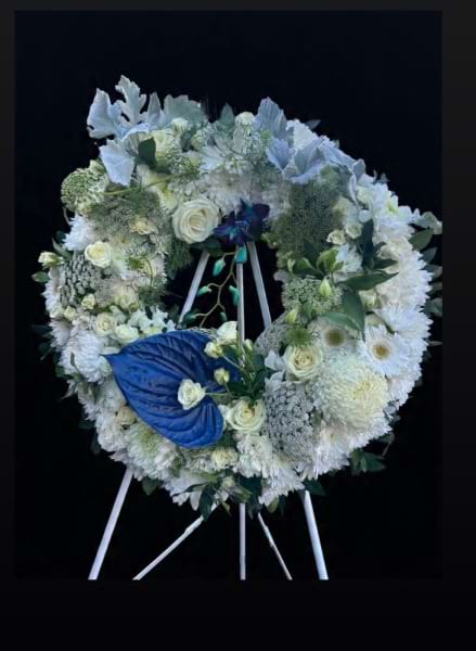 Sympathy Antherium Blue Wreath