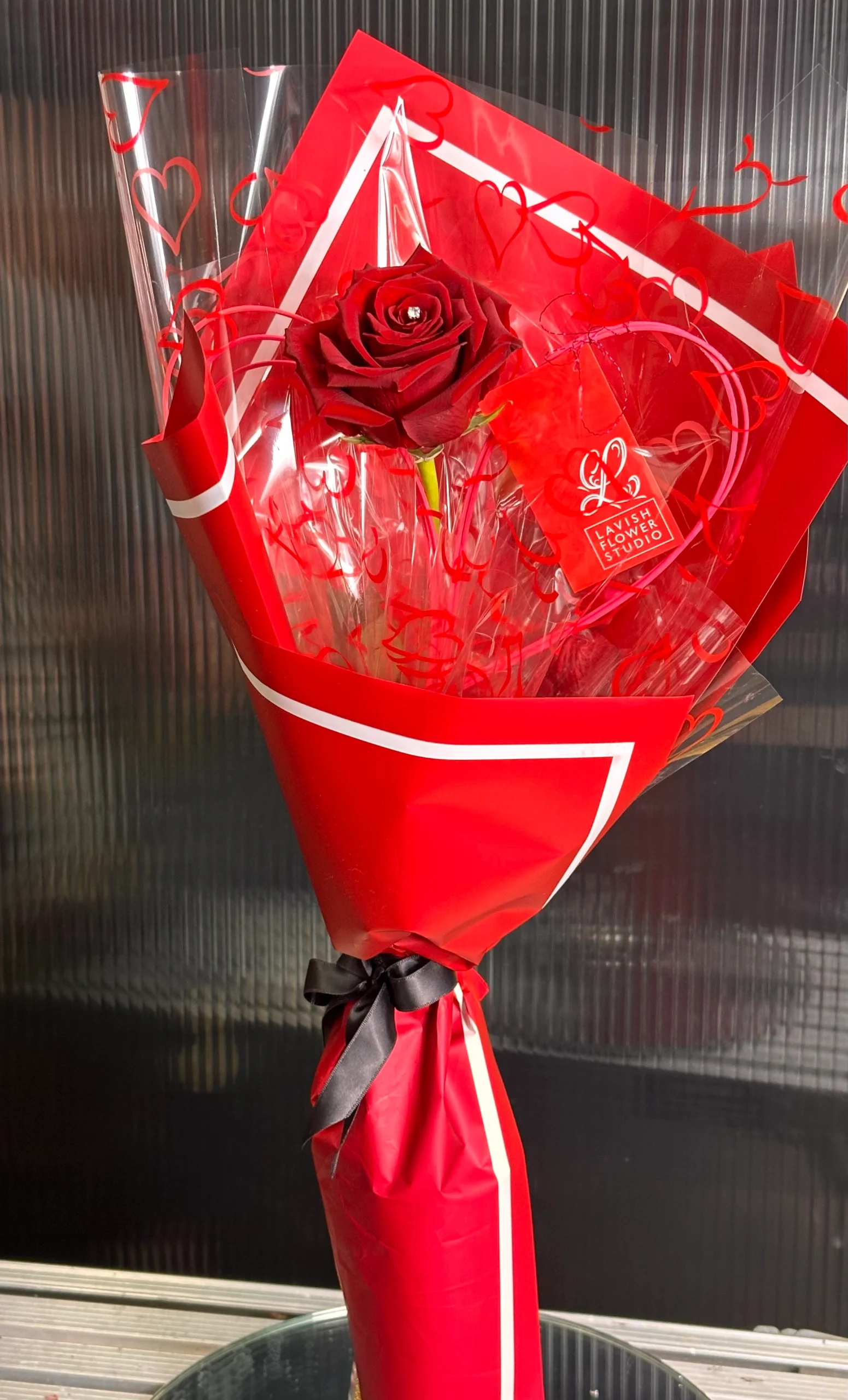 Single Red Lavish Rose - Valentines perfection